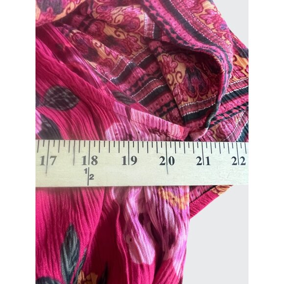 Margaux Riviera Womens Fuschia Floral Bohemian Off the Shoulder Maxi Dress 2X - Picture 4 of 12